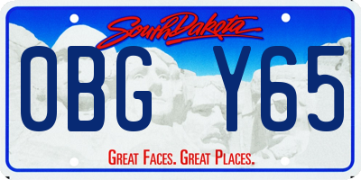 SD license plate 0BGY65