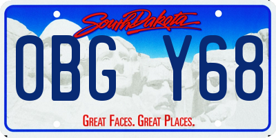 SD license plate 0BGY68