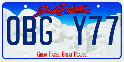 SD license plate 0BGY77