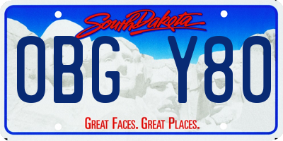 SD license plate 0BGY80