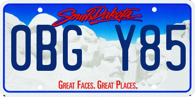 SD license plate 0BGY85