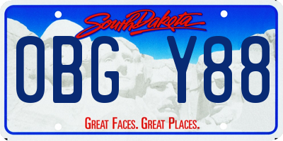 SD license plate 0BGY88