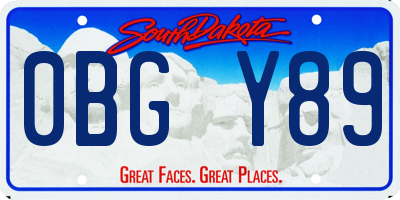 SD license plate 0BGY89