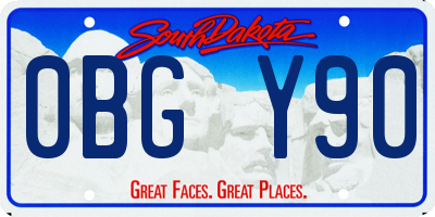 SD license plate 0BGY90