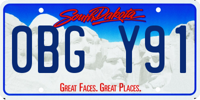 SD license plate 0BGY91