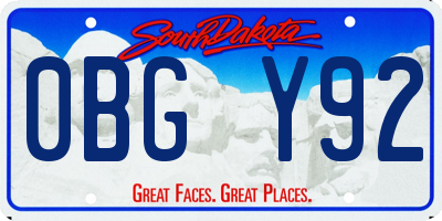 SD license plate 0BGY92