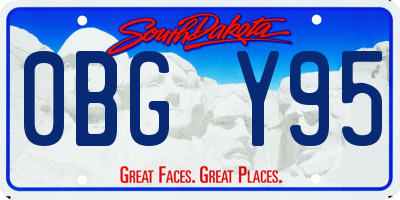 SD license plate 0BGY95