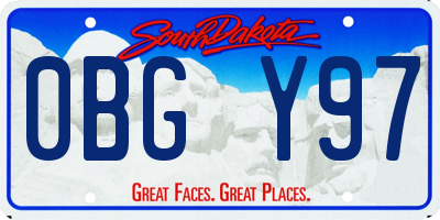 SD license plate 0BGY97