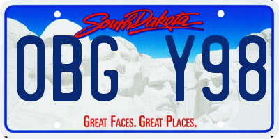 SD license plate 0BGY98