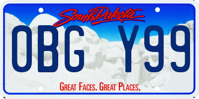 SD license plate 0BGY99