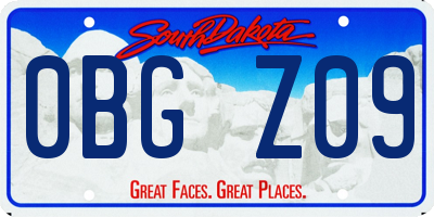 SD license plate 0BGZ09