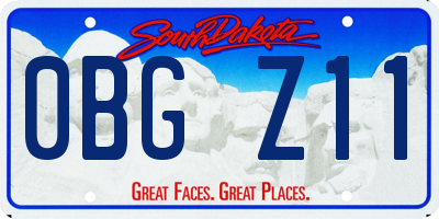 SD license plate 0BGZ11