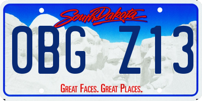 SD license plate 0BGZ13