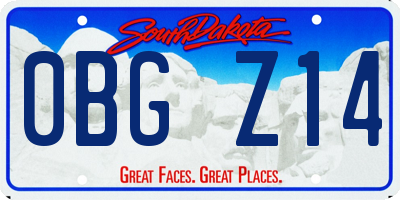SD license plate 0BGZ14