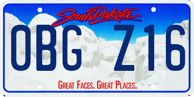 SD license plate 0BGZ16