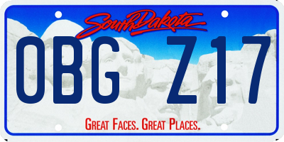 SD license plate 0BGZ17