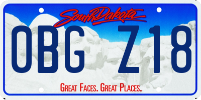 SD license plate 0BGZ18