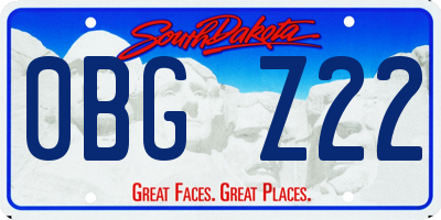 SD license plate 0BGZ22