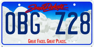SD license plate 0BGZ28