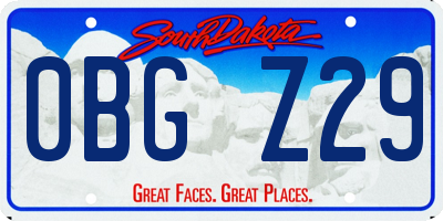 SD license plate 0BGZ29