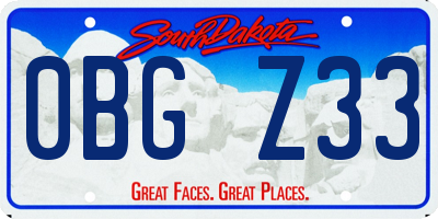 SD license plate 0BGZ33