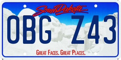 SD license plate 0BGZ43