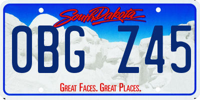 SD license plate 0BGZ45