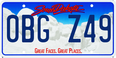 SD license plate 0BGZ49