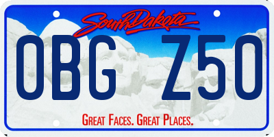SD license plate 0BGZ50