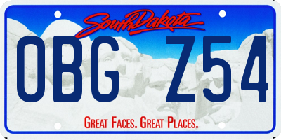 SD license plate 0BGZ54