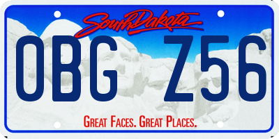 SD license plate 0BGZ56