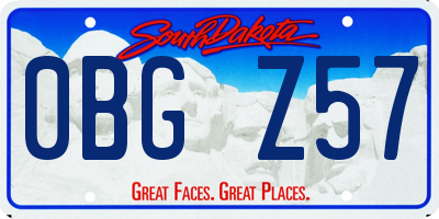 SD license plate 0BGZ57