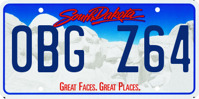 SD license plate 0BGZ64