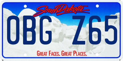 SD license plate 0BGZ65