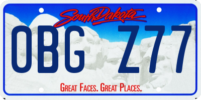 SD license plate 0BGZ77