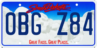 SD license plate 0BGZ84