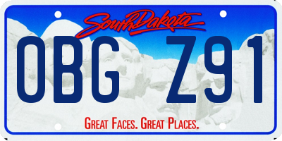 SD license plate 0BGZ91