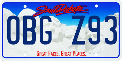 SD license plate 0BGZ93