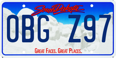 SD license plate 0BGZ97