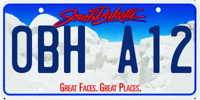 SD license plate 0BHA12
