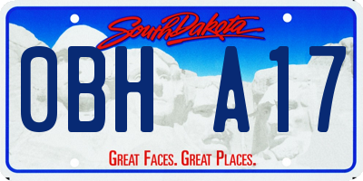 SD license plate 0BHA17