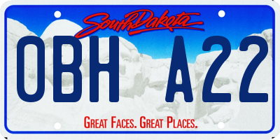 SD license plate 0BHA22