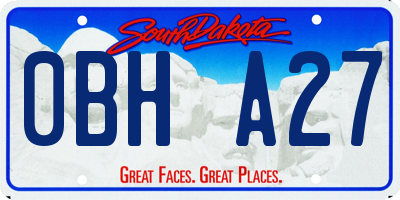 SD license plate 0BHA27