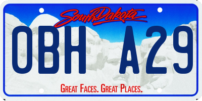 SD license plate 0BHA29