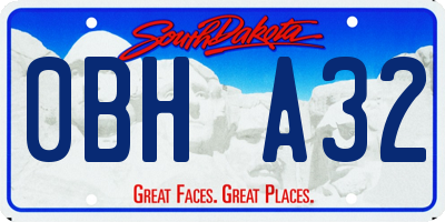SD license plate 0BHA32