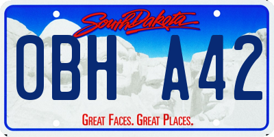 SD license plate 0BHA42