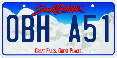 SD license plate 0BHA51