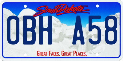 SD license plate 0BHA58