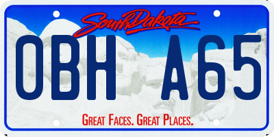 SD license plate 0BHA65