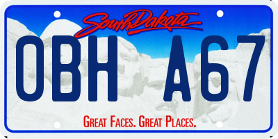 SD license plate 0BHA67